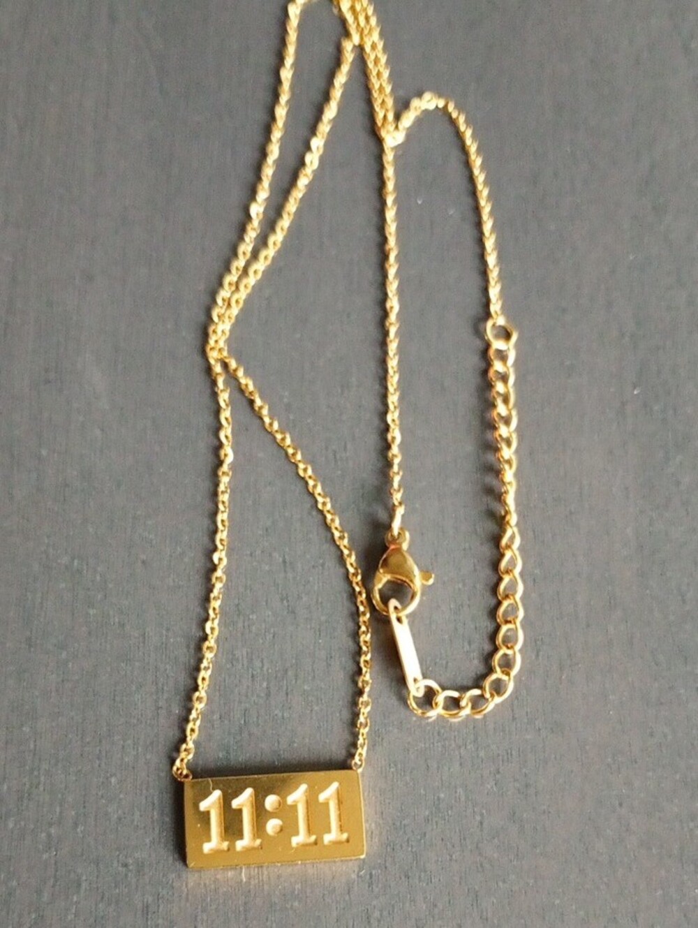 11:11 Gold Bar Pendant Necklace - Women Jewelry
